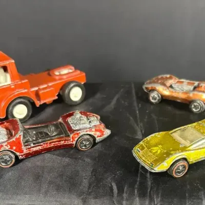 Vintage 1960s–1970s Die-Cast Redline Toy Vehicles - Lot of 4