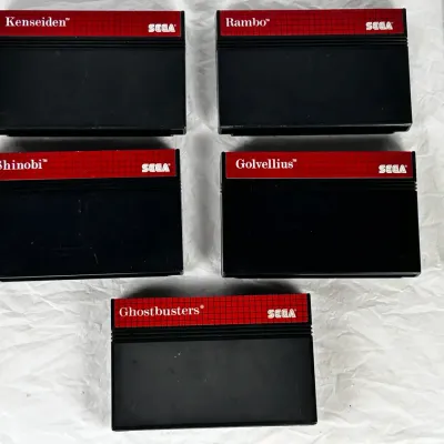 Lot of 5 Vintage SEGA Master System Video Game Cartridges - Ghostbusters, Shinobi & More