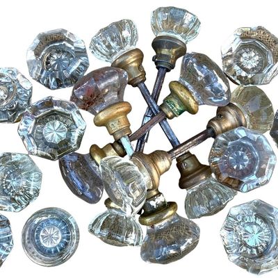 Sale Photo Thumbnail #398: Antique Victorian Era Glass Knob Door Handle Collection