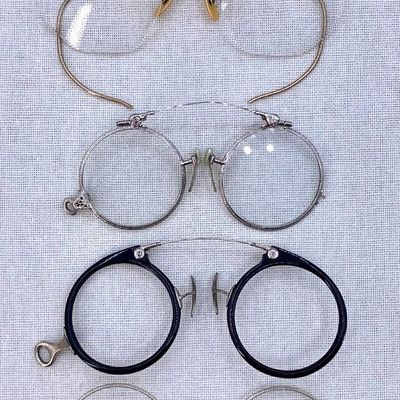 Sale Photo Thumbnail #423: 5 Antique to Vintage Pince Nez, Spectacle, Eyeglass Collection