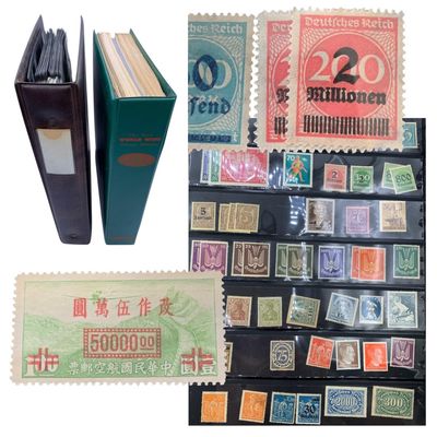 Sale Photo Thumbnail #180: Over 1480 Antique to Vintage International Postage Stamps in 2 Storage Books