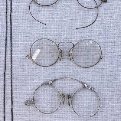 Sale Photo Thumbnail #185: 5 Antique to Vintage Pince Nez, Spectacle, Eyeglass Collection