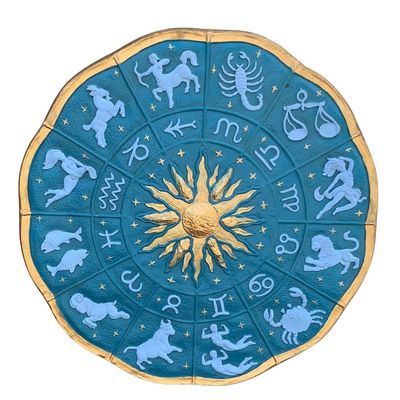 Sale Photo Thumbnail #21: LARGE Mid Century 26 inch Astrological Dimensional Chalkware Vintage Zodiac Wall Plaque