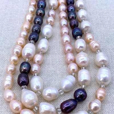 Sale Photo Thumbnail #40: Avant-garde Triple Strand Baroque Freshwater Pearl Necklace