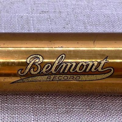 Sale Photo Thumbnail #192: 1930s Mortuary Brass Belmont Record Deceased Body Identification Burial Tube with Original Box