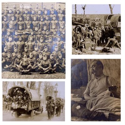 Sale Photo Thumbnail #426: 5 pc WWI Era Field Hospital Photograph, Canadian Artillery Troops & US Army Co. E 351st Infantry