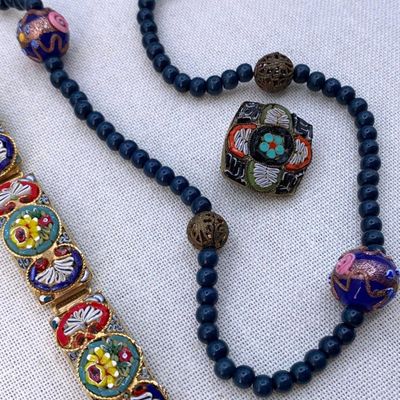 Sale Photo Thumbnail #199: 3 pc Vintage Italian Millefiori, Venetian Art Glass, Jewelry Collection