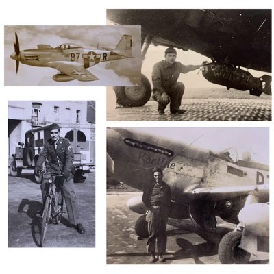 Sale Photo Thumbnail #328: 6 pc 374th/361st Fighter Squadron Personal WWII US Soldier Photo Lot: Little Coral III, TIKA VI