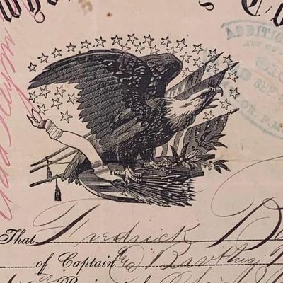 Sale Photo Thumbnail #23: Civil War Company A 67th Regiment Ohio Infantry Union Soldier Frederick Bardon Military Discharge