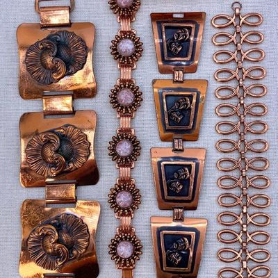 Sale Photo Thumbnail #113: 15 pc Mid Century Renoir Matisse Copper, Enamel, Ornate Sterling Silver, Jewelry Collection