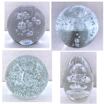 Sale Photo Thumbnail #247: 4 Crystal Clear Vintage Studio Art Glass Paperweights: Austria, Taiwan