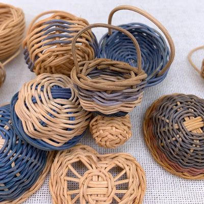 Sale Photo Thumbnail #345: 12 Miniature Vintage Folk Art Hand Woven Petite Gathering, Market, Storage Baskets