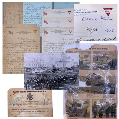 Sale Photo Thumbnail #454: WWI US Soldier Discharge Papers and Letters, German Military Propaganda, Civil War Johnson Island