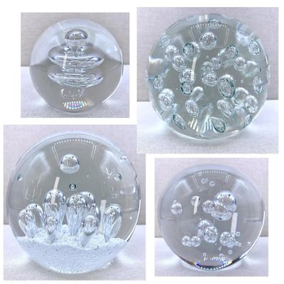 Sale Photo Thumbnail #115: 4 Fantastic Vintage Studio Art Glass Crystal Paperweights:  Sweden, Controlled Bubble