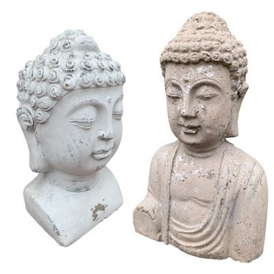 Sale Photo Thumbnail #273: Two Cast Concrete Buddha Altar, Zen Garden, Deity Sculptures