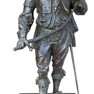 Sale Photo Thumbnail #175: Large Vintage Cavalier Playboy Don Juan Cast Metal Sculpture