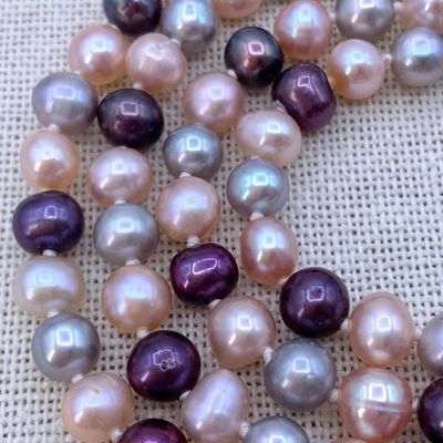 Sale Photo Thumbnail #241: Ethereal Silver Gray, Blush and Plum Freshwater Pearl 925 Necklace