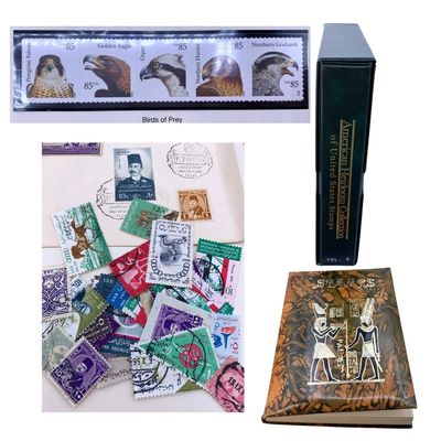 Sale Photo Thumbnail #29: 380+ Vintage Egyptian and US Postage Stamp Collection