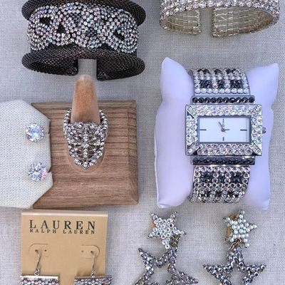 Sale Photo Thumbnail #136: Dramatic 12 pc Sparkling Rhinestone Designer Richard Kerr, Jeff Lieb, RL Jewelry Collection