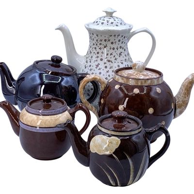 Sale Photo Thumbnail #464: 5 Vintage England and Japan Made Cocoa and Cream Teapots