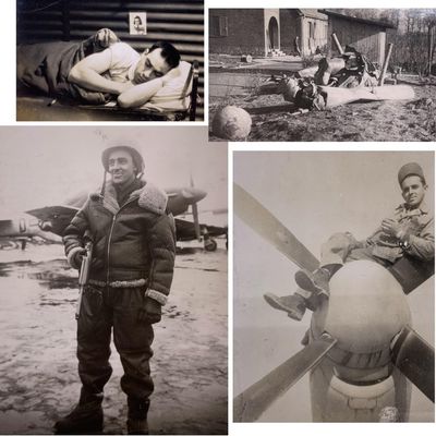 Sale Photo Thumbnail #318: 6 pc 374th/361st Fighter Squadron Personal WWII US Soldier Photo Lot: Buzz Bomb Wreckage