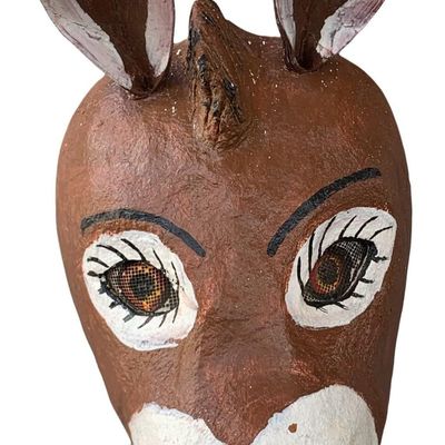 Sale Photo Thumbnail #81: Vintage Hand Painted Papier Mache Burro Carnival Festival Mask