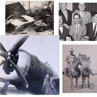 Sale Photo Thumbnail #331: 28 pc 374th/361st Fighter Squadron Personal WWII US Soldier Photo Lot: Plane Crash, Buzz Bomb, P-47