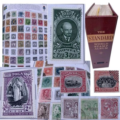 Sale Photo Thumbnail #385: Over 4500 Antique to Vintage International Postage Stamps in Vintage Stamp Book