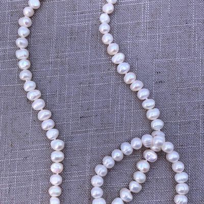 Sale Photo Thumbnail #265: Glorious Winter White Baroque Freshwater Pearl 925 Necklace and Bracelet