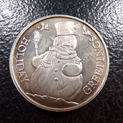 1 OUNCE .999 FINE SILVER SNOWMAN