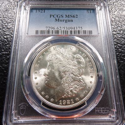1921 PCGS MS62 MORGAN SILVER DOLLAR