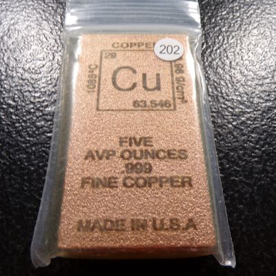 5 OUNCES .999 FINE COPPER BAR