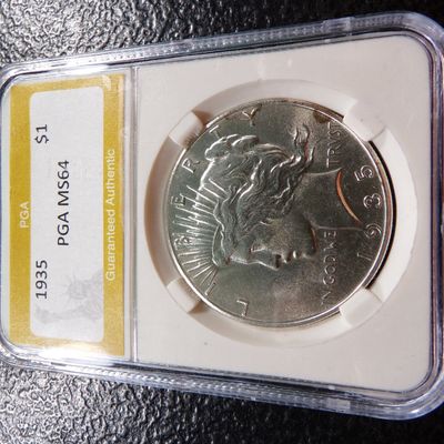 1935 PGA MS64 PEACE SILVER DOLLAR
