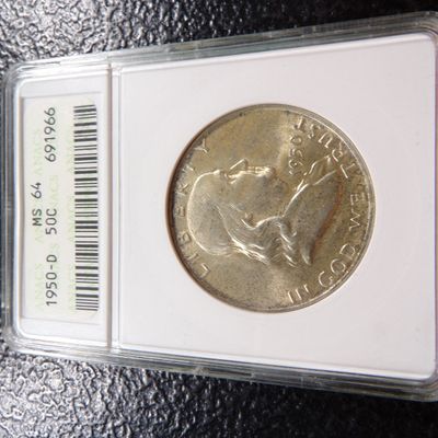 1950-D ANACS MS64 FRANKLIN SILVER HALF DOLLAR