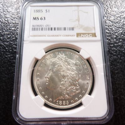 1885 NGC MS63 MORGAN SILVER DOLLAR