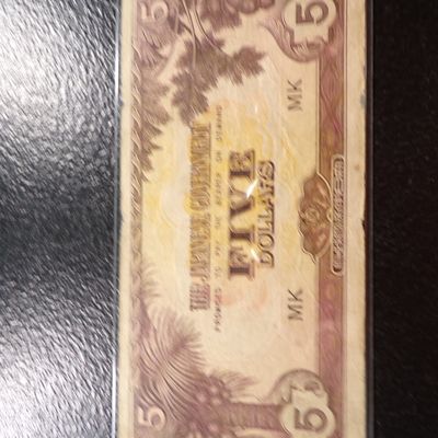 1942 MALAYA JAPANESE OCCUPATION $5