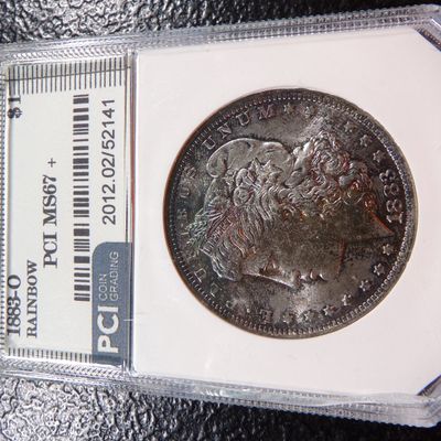 1883-O PCI MS67+ RAINBOW MORGAN SILVER DOLLAR