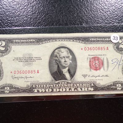 1953-C RED SEAL $2 UNITED STATES STAR NOTE