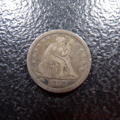 1857 SEATED LIBERTY SILVER QUARTER