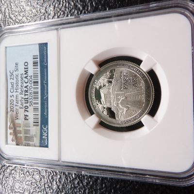 2020-S NGC PF70 ULTRA CAMEO CLAD WEIR FARM HISTORIC SITE QUARTER