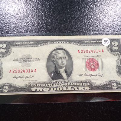 1953 RED SEAL $2 UNITED STATES NOTE
