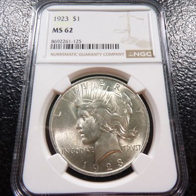 1923 NGC MS62 PEACE SILVER DOLLAR
