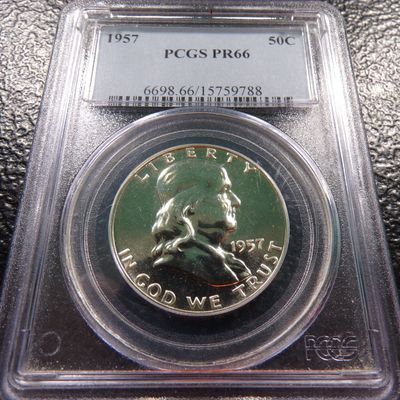 1957 PCGS PR66 FRANKLIN SILVER PROOF HALF DOLLAR