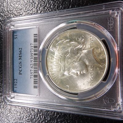 1922 PCGS MS62 PEACE SILVER DOLLAR
