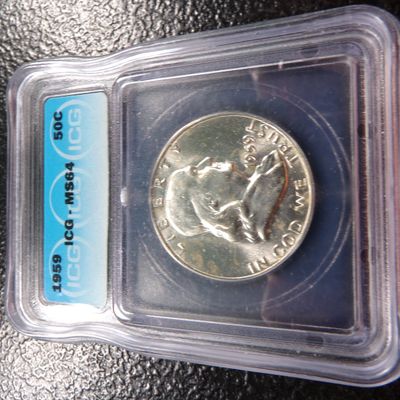 1959 ICG MS64 FRANKLIN SILVER HALF DOLLAR