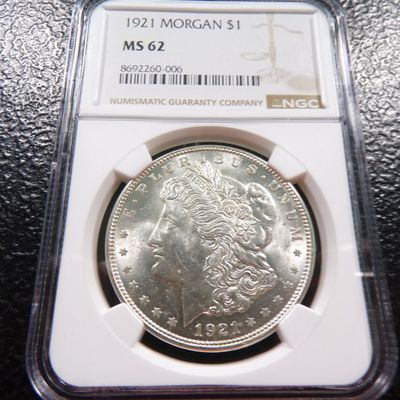 1921 NGC MS62 MORGAN SILVER DOLLAR