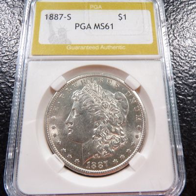 1887-S PGA MS61 MORGAN SILVER DOLLAR