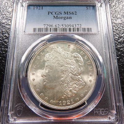 1921 PCGS MS62 MORGAN SILVER DOLLAR