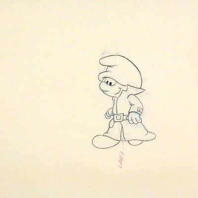 Sale Photo Thumbnail #132: Original Smurfs Animation Production Cel Art