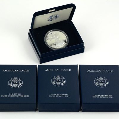Sale Photo Thumbnail #253: 2002, 2004, 2005 & 2011-W American Silver Eagles